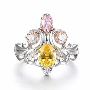 Beautiful Pink & Yellow Zircon Ring